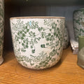 LRG GREEN/WHITE PLANTER