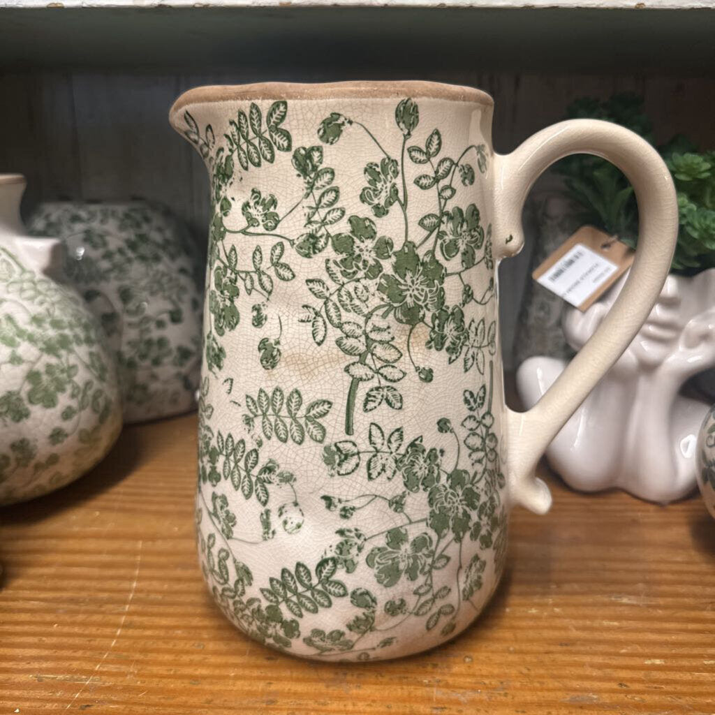 LRG GREEN/WHITE PITCHER