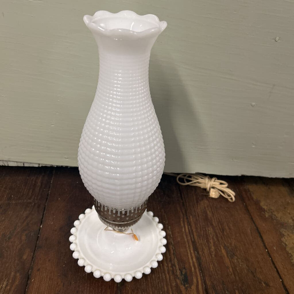 VINTAGE HOBNAIL MILK-GLASS LAMP