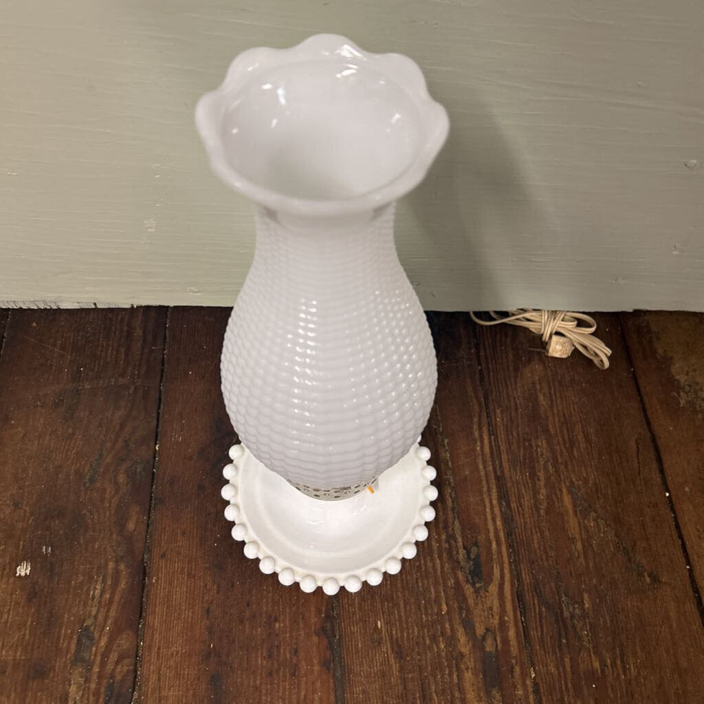VINTAGE HOBNAIL MILK-GLASS LAMP