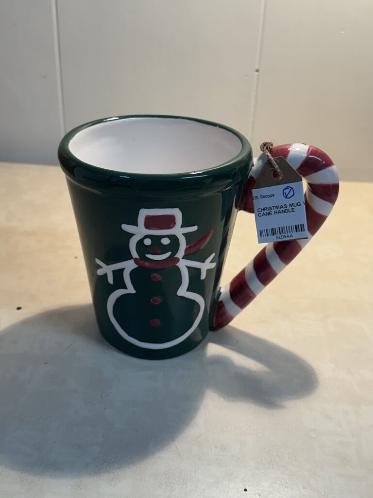 CHRISTMAS MUG WITH CANDY-CANE HANDLE