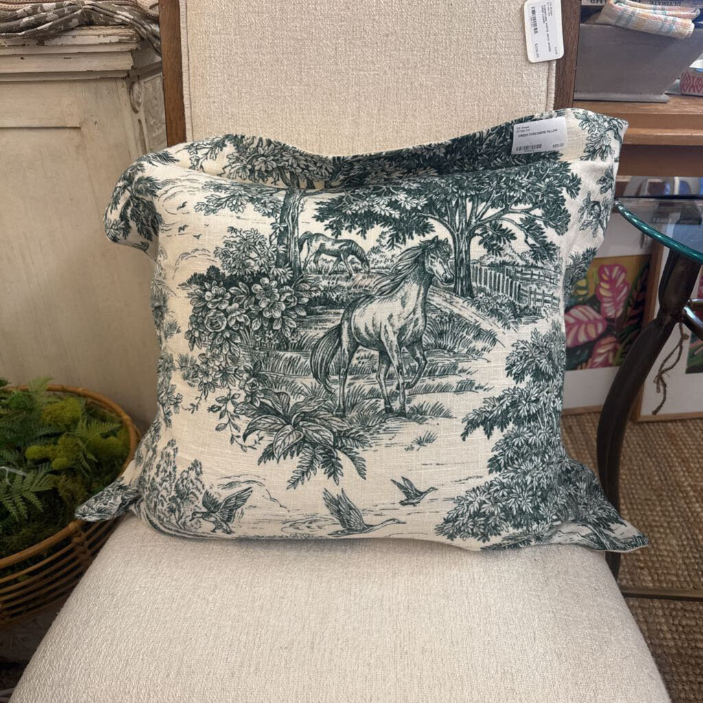 GREEN CHINOISERIE PILLOW