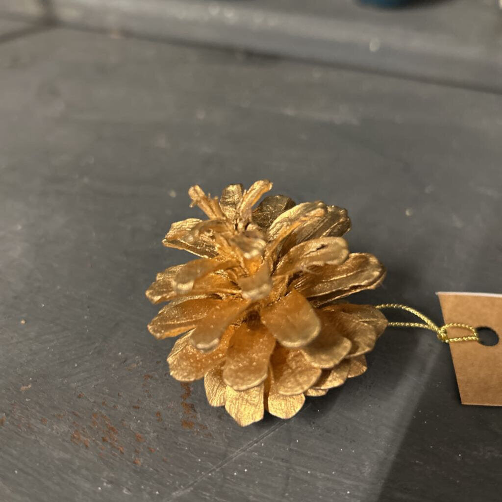 CHRISTMAS GOLD OINE-CONE ORNAMENT