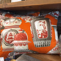 Orange and Brown Chinoiserie Pillow