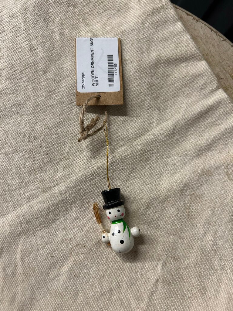 WOODEN ORNAMENT SNOWMAN MULTI