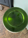 CHARGER PLATE GREEN WITH BEADED EDGE