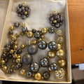 GRAY AND GOLD NECKLACE AND EARRINGS