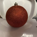 PLASTIC YARD ORNAMENT RED GLITTER SMALL