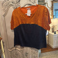 Mary Square Medium Diane Navy and Orange Top