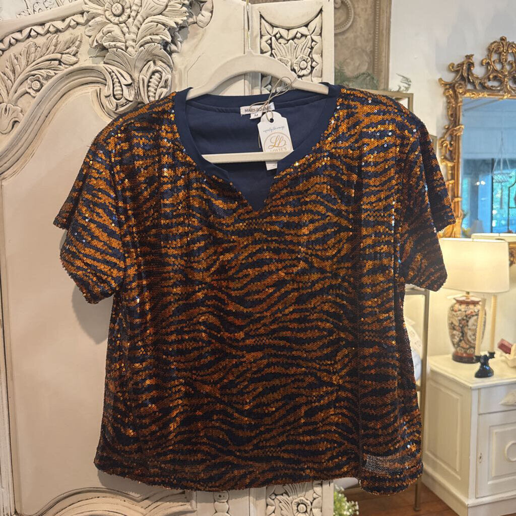 MARY SQUARE MEDIUM DIANE TIGER STRIPES TOP