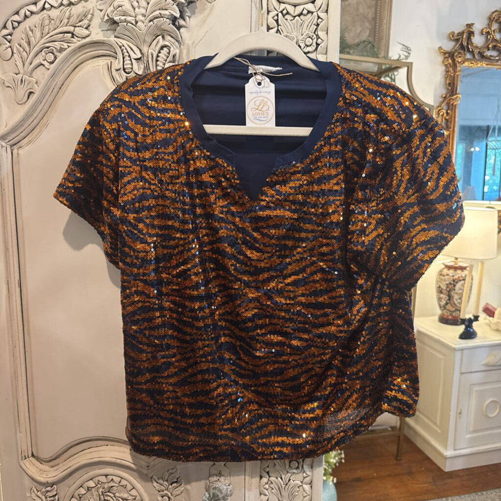 MARY SQUARE LARGE DIANE TIGER STRIPE TOP
