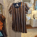 MARY SQUARE LARGE JULIA STRIPED NAVY ORANGE WHITE DRESS