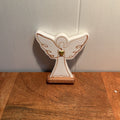 CERAMIC ANGEL BROWN ACCENT