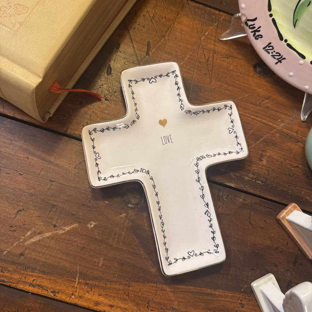 LOVE CROSS TRINKET DISH