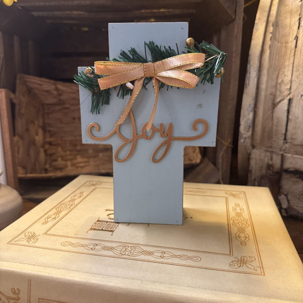 BLUE "JOY"WOODEN CROSS