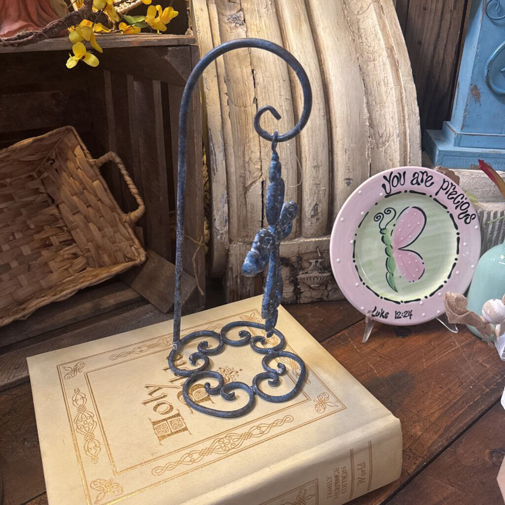 BLUE IRON HANGING CROSS WITH STAND