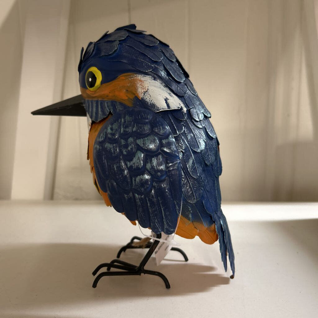 BLUE/ORANGE METAL BIRD