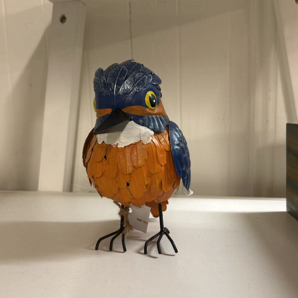 BLUE/ORANGE METAL BIRD