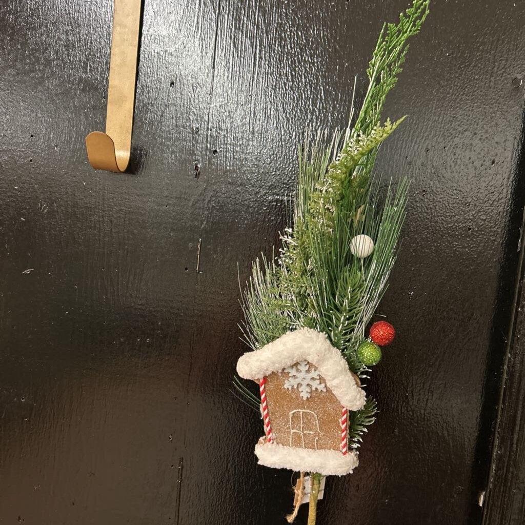 GINGERBREAD HOUSE/GREENERY PICK 30"