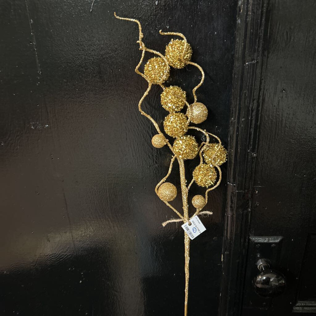 GOLD GLITTER BALL PICK 24"