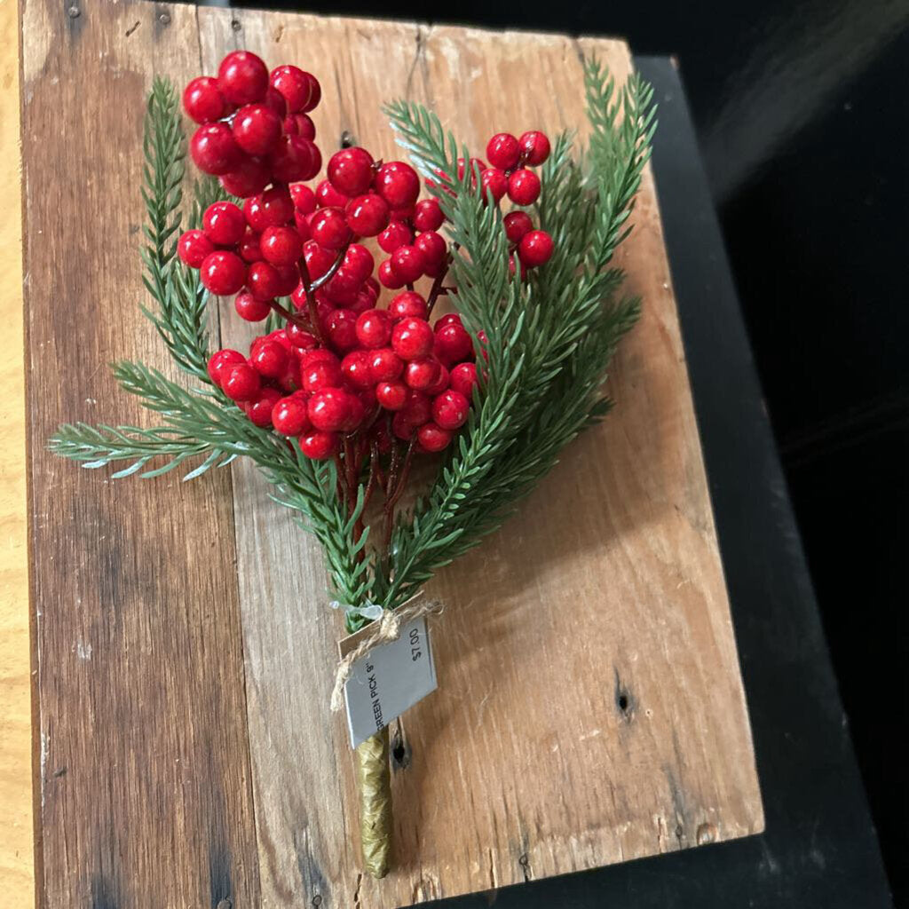 RED BERRY/EVERGREEN PICK 9"