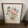 EMBROIDERED FLORAL BOUQUET WITH RAISED STITCHED FLOWERS
