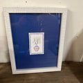 LEMON TREE PICTURE WHITE DISTRESSED FRAMED BLUE MAT