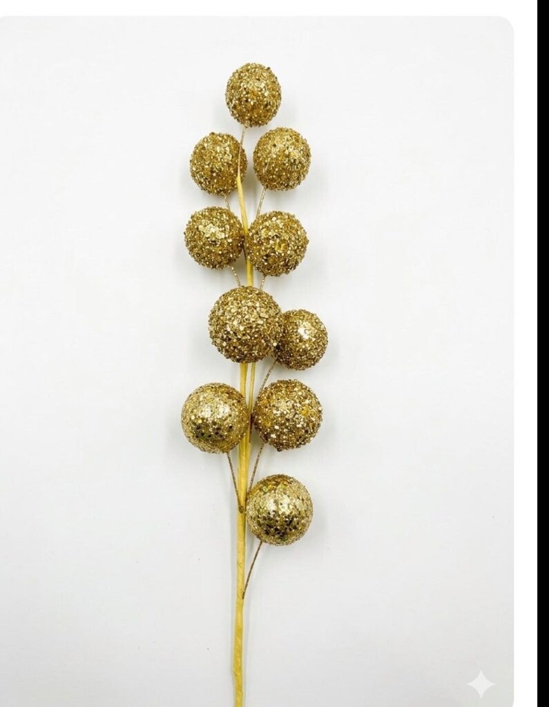 LRG GOLD GLITTER BALL PICK 32"