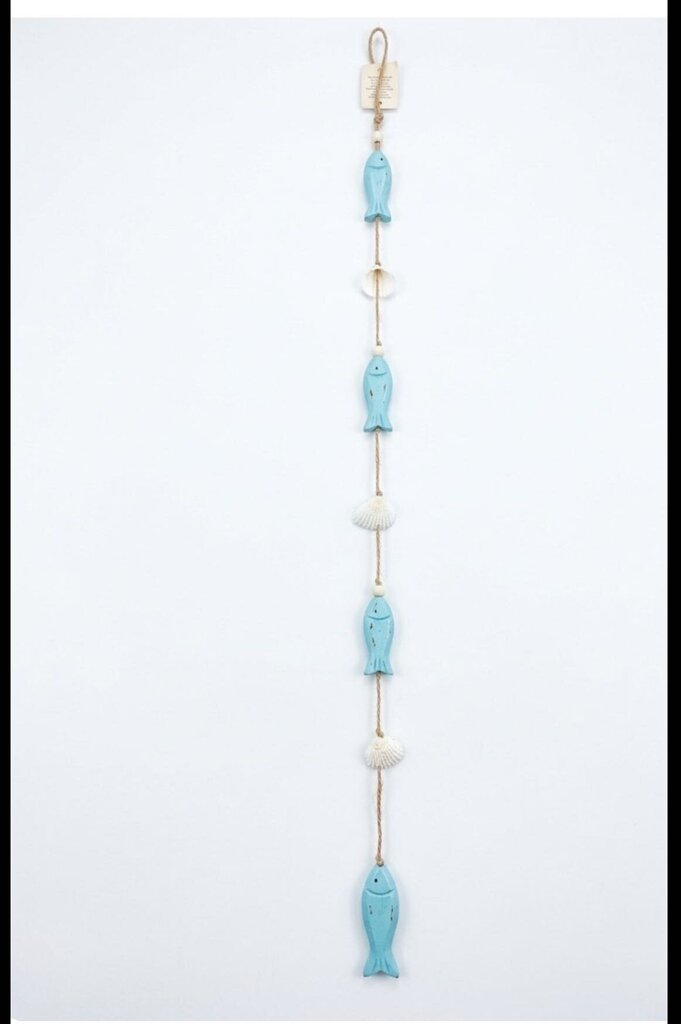 TEAL FISH/SHELL GARLAND