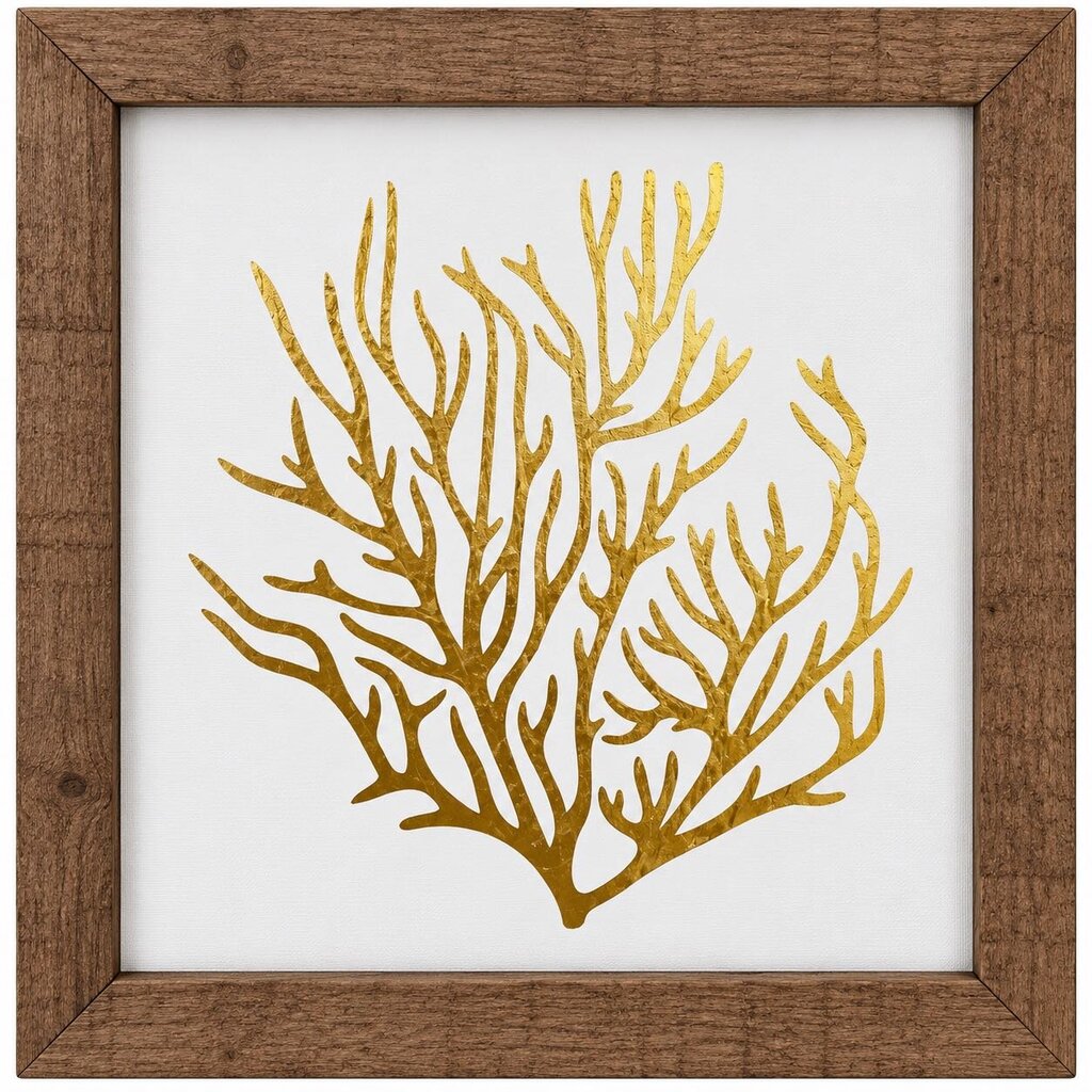 FRAMED GOLD CORAL ARTWORK