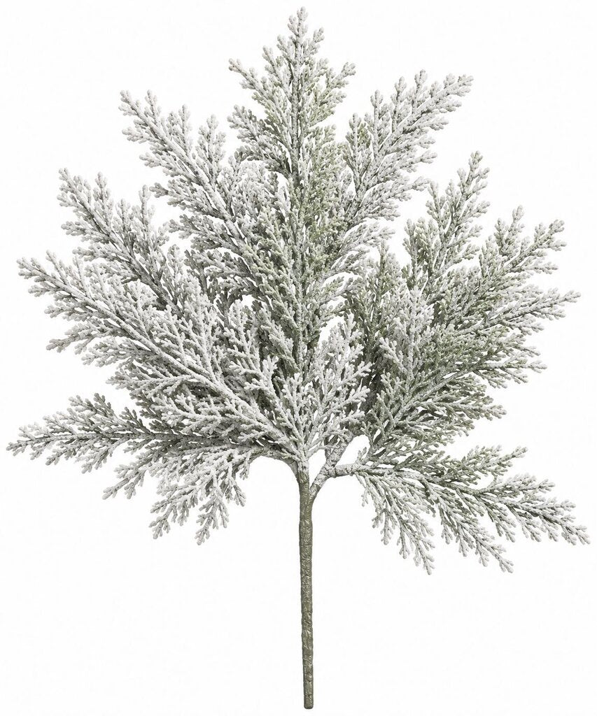 FLOCKED CEDAR SPRAY 18"