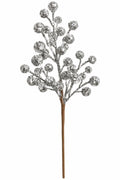 MED SILVER GLITTER BALL SPRAY 18"