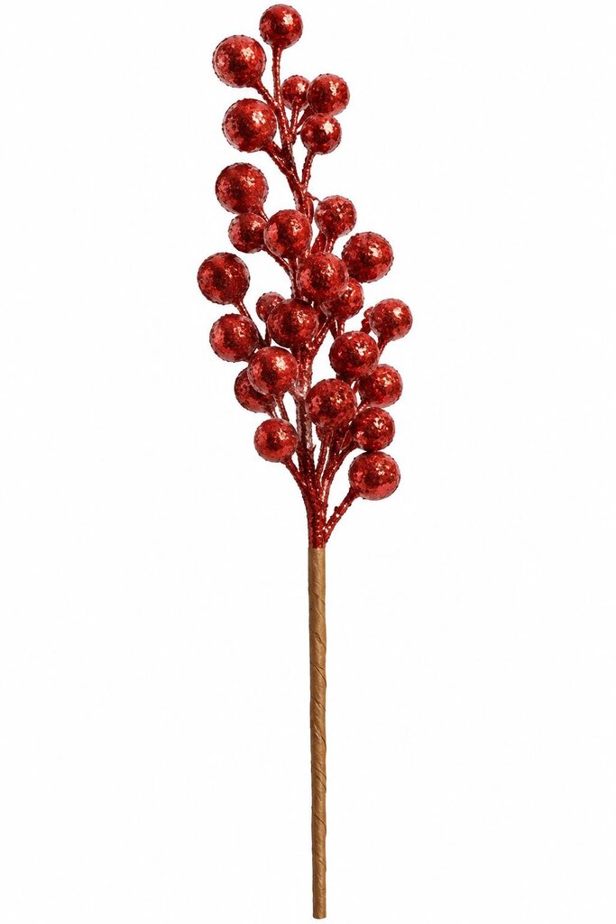 SM RED GLITTER BALL SPRAY 14"
