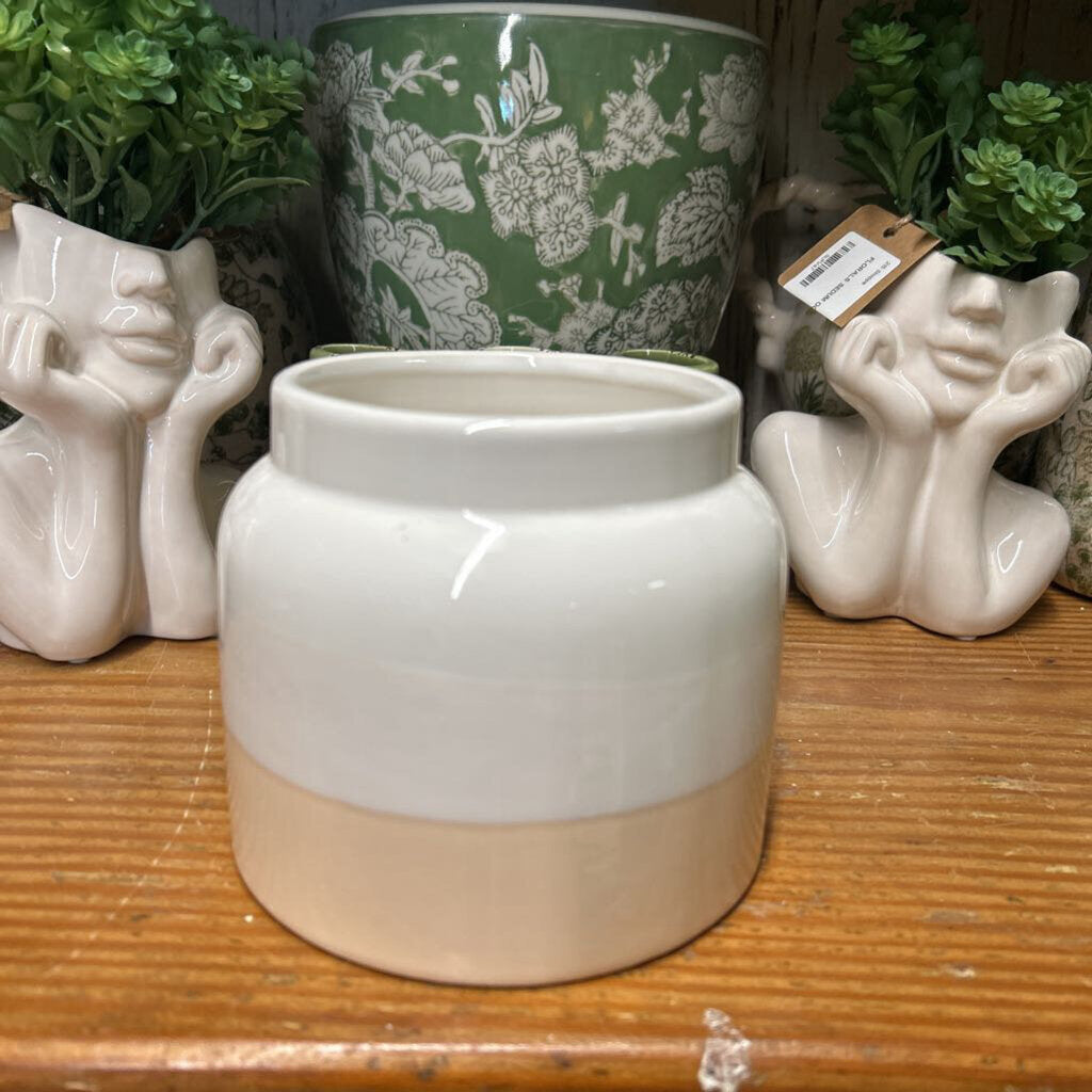 CREAM AND WHITE VASE
