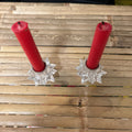 PLASTIC STARBURST TAPER CANDLE HOLDER PAIR