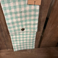 WOVEN LINEN & COTTON CUTLERY SLEEVE WITH SNAP CLOSURE GINGHAM PATTERN