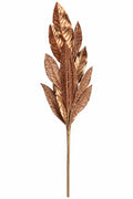 PINK GLITTER LEAF SHORT STEM 24"
