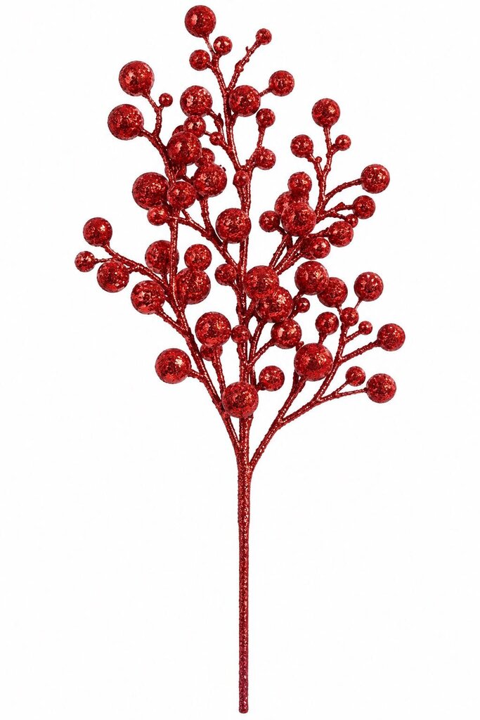 RED GLITTER BALL SPRAY 18"