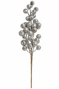 SILVER MED GLITTER BALL SPRAY 14"