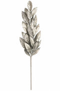 SILVER GLITTER LEAF PICK 27"