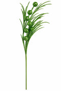 GREEN GLITTER BALL/GRASS PICK 34"