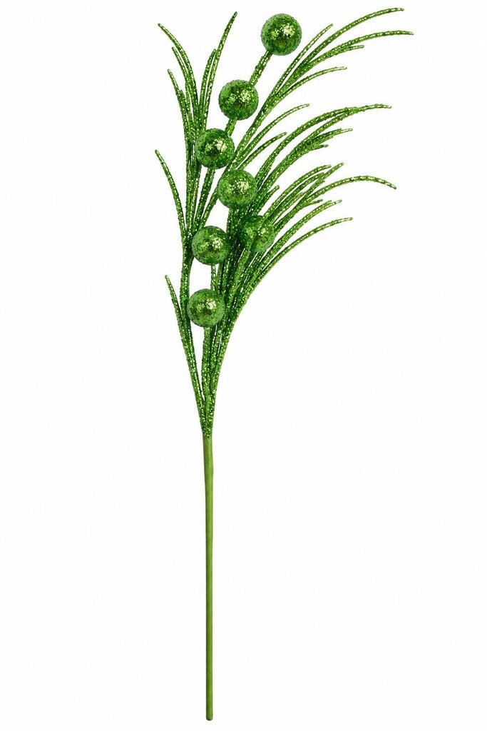 GREEN GLITTER BALL/GRASS PICK 34"