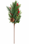 MIXED EVERGREEN, RED BERRY, & PINECONE PICK 31"