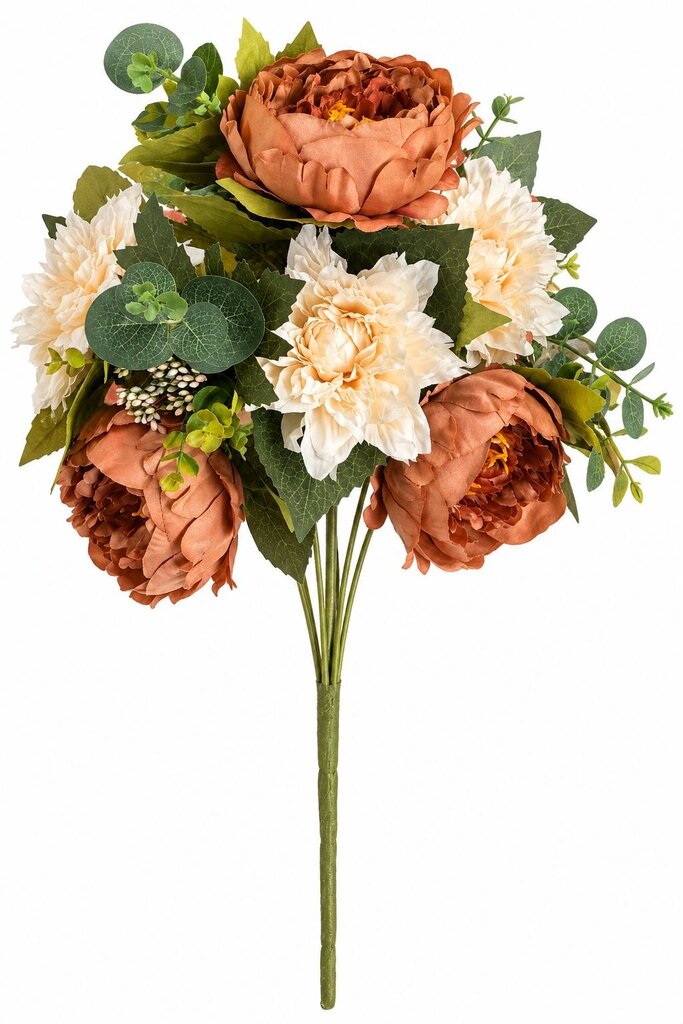 TERRACOTTA/CREAM PEONY MIXED FLORAL BUSH 20"
