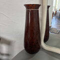 LRG AMBER/BROWN ART GLASS FLOOR VASE