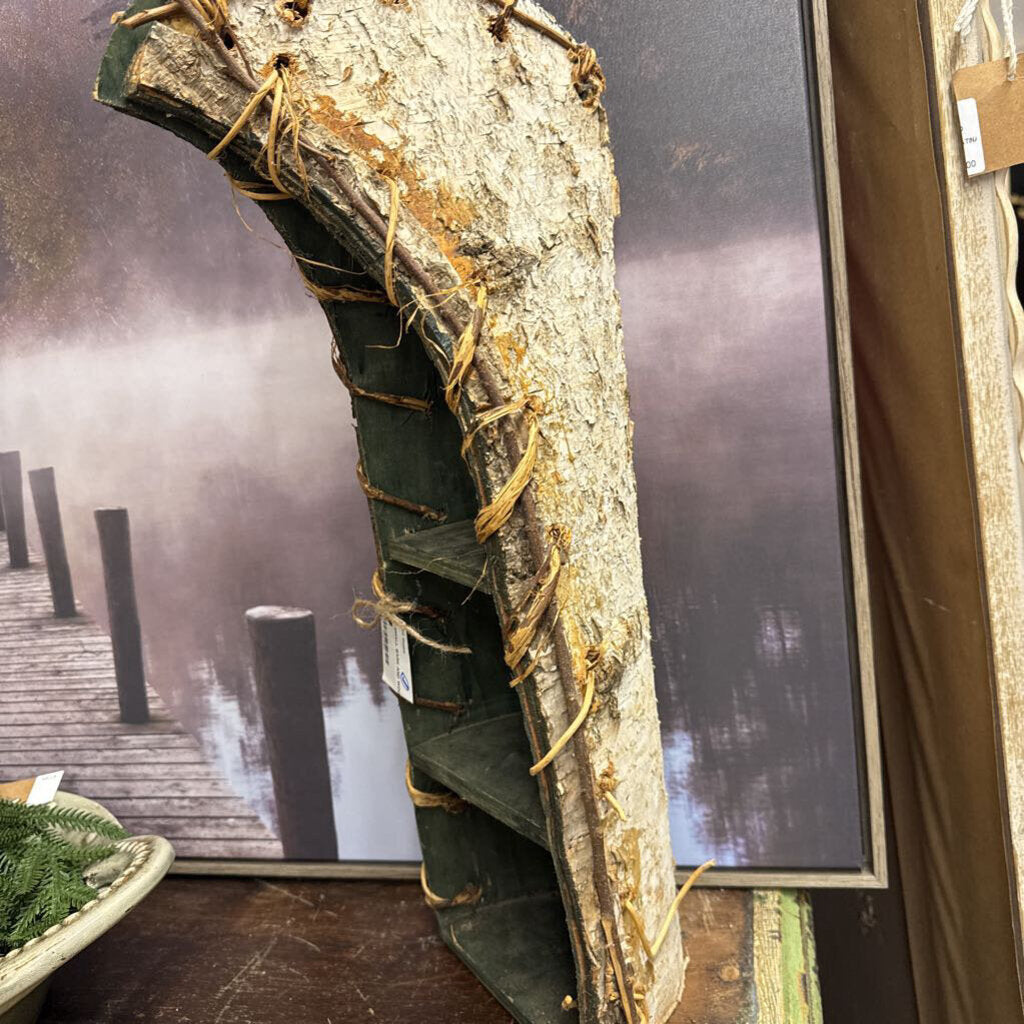 SMALL BARK AND WOOD SHELF