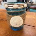 COASTAL BEACH-THEMED GLASS CANDLE HOLDER/DECORATIVE JAR
