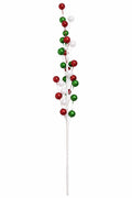 RED, WHITE, GREEN GLITTER BALL PICK 32"