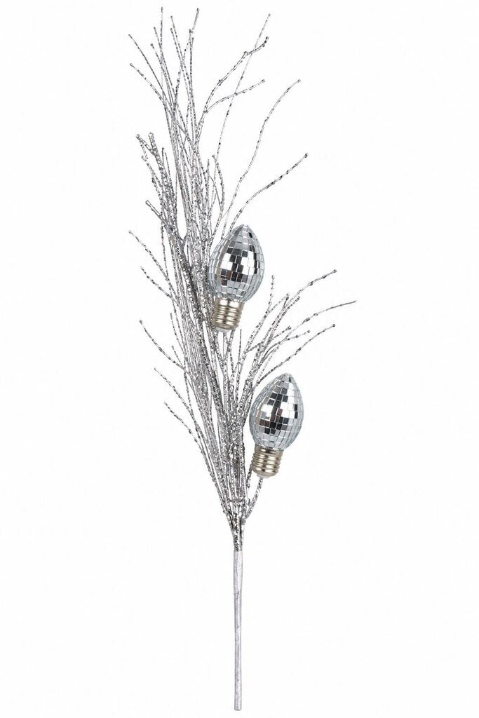 SILVER GLITTER BALL/GRASS PICK 36"