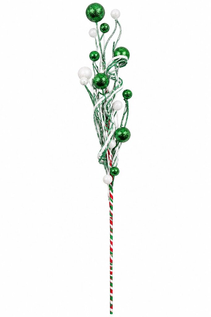 GREEN/WHITE GLITTER PICK 30"